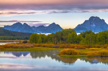 sunrise Grand teton yansıma
