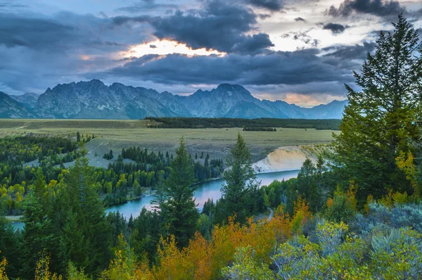 Vista del río Snake - Parque Nacional Grand Teton — Foto de Stock