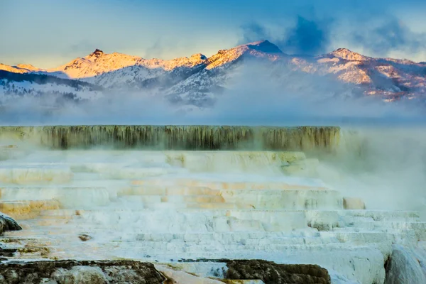 Yellowstonský Zimní krajina — Stock fotografie