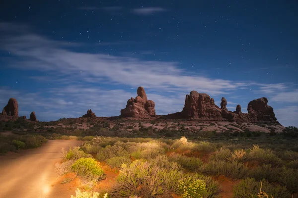 Parque Nacional de Windows Arches por la noche —  Fotos de Stock