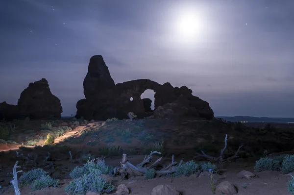 Parque Nacional de Windows Arches por la noche —  Fotos de Stock