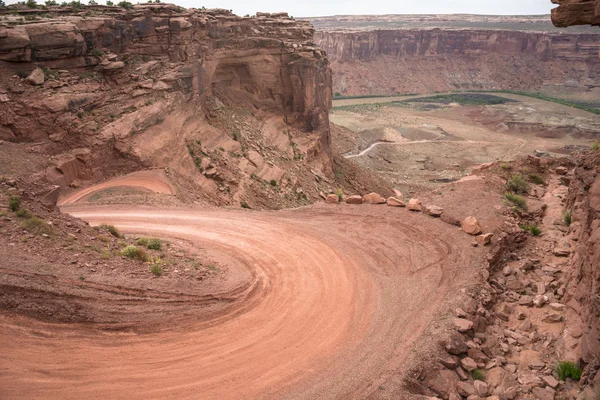 Fondo mineral zigzags dirt road — Foto de Stock