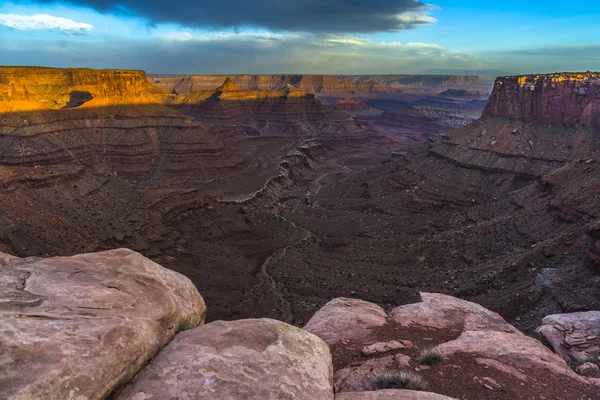 Piękny zachód słońca w pobliżu utah punkt canyonlands marlboro — Zdjęcie stockowe