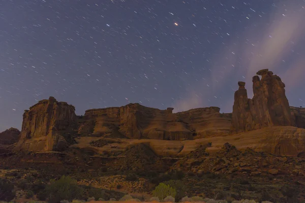 Arches Ulusal Parkı, gece — Stok fotoğraf