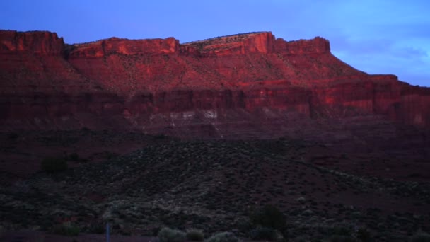 Utah landskap i solnedgång långsam pan — Stockvideo