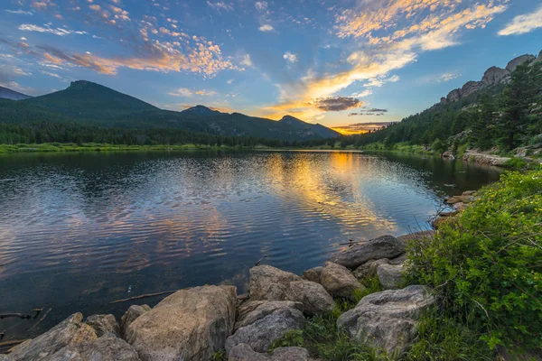 Lilly Lake em Sunset - Colorado — Fotografia de Stock