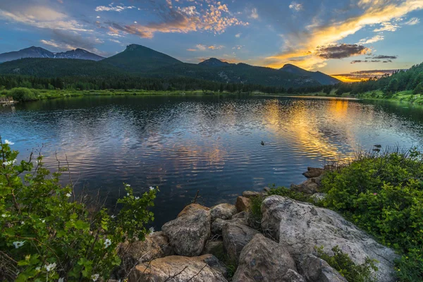 Lilly göl günbatımı - colorado at — Stok fotoğraf