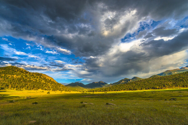 Beautiful Sunset in Moraine Park Colorado Rockies