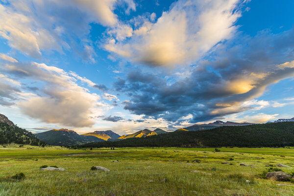 Beautiful Sunset in Moraine Park Colorado Rockies