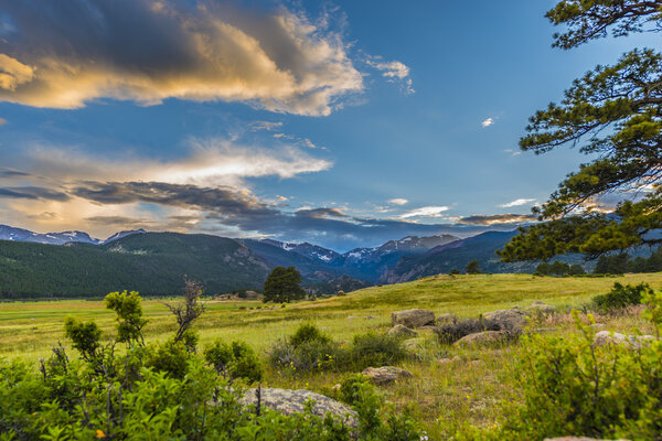 Beautiful Sunset in Moraine Park Colorado Rockies