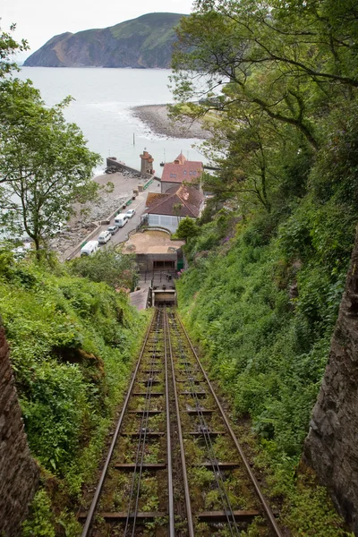 Lynton és Lynmouth vasúti Nézd a domboldalon — Stock Fotó