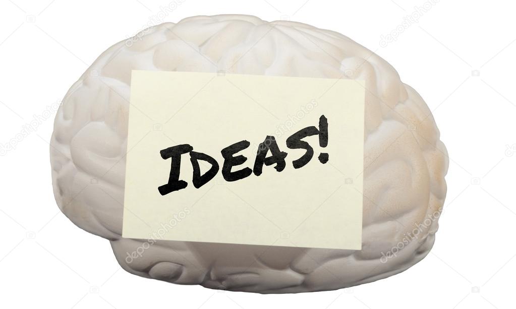 Ideas! written on a model brain to generate ideas