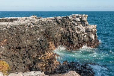 galapagos Adaları volkanik kayalıklarla