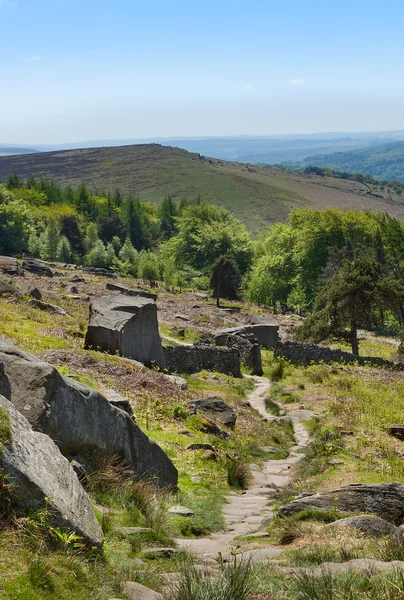 Derbyshire vrcholy stanage okraj Anglie — Stock fotografie