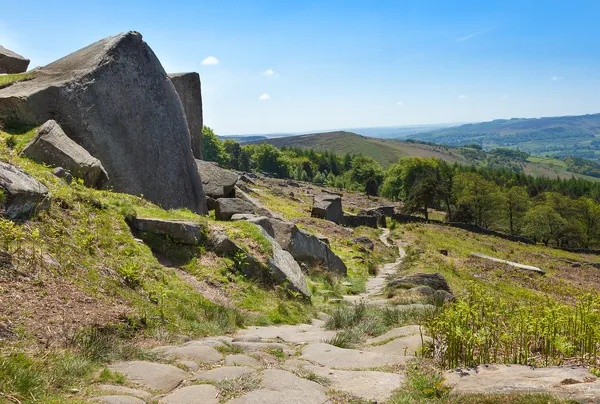 Derbyshire vrcholy stanage okraj Anglie — Stock fotografie