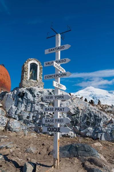 Base chilienne Pôle de distance Antarctique — Photo