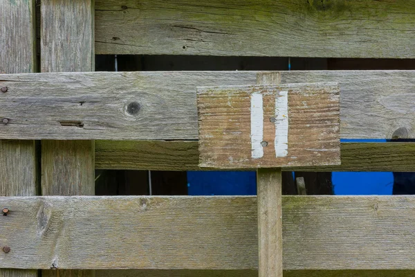 Wooden sign giving garden plot number — Stock Photo, Image