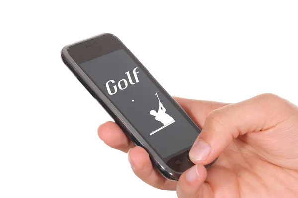 Hand gehouden mobiele golf — Stockfoto