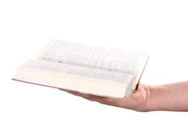 eli açık bir İncil tutmak için dua