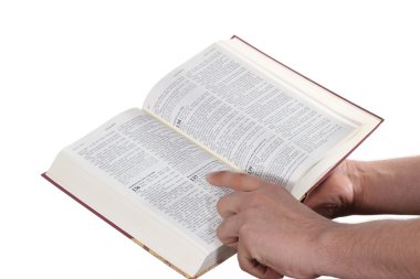 eli açık bir İncil tutmak için dua