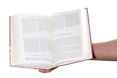 eli açık bir İncil tutmak için dua
