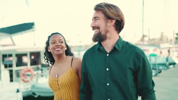Gros Plan Couple Interracial Gros Plan Une Femme Homme Mignons — Video