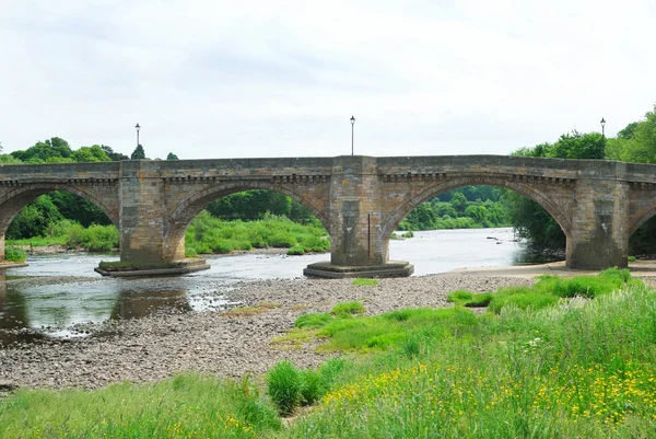 Vecchio ponte e fiume Tyne a Corbridge, Northumberland Fotografia Stock