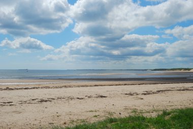 Alnmouth estuaryand kıyı manzaraya