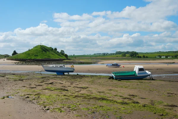 Monding van de Aln in alnmouth — Stockfoto