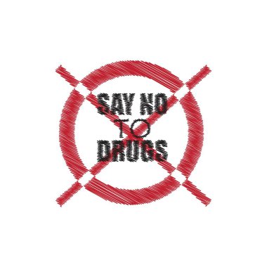 sembol illüstrasyon uyuşturucu yok, vektör internet, haber, poster ve benzeri şeyler için kullanılabilir