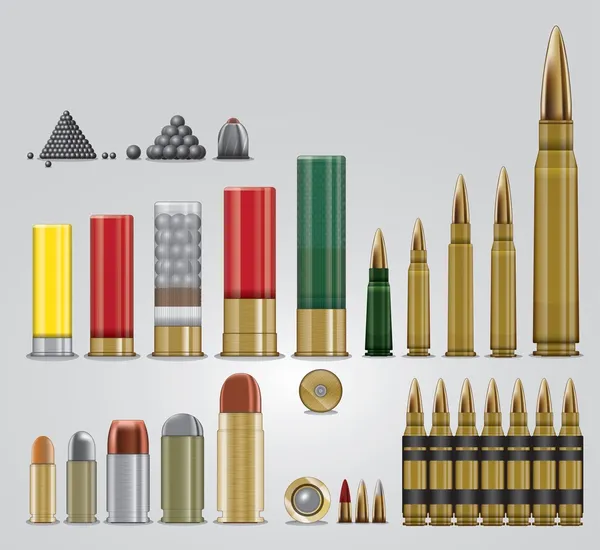 Conjunto completo de munições vetoriais —  Vetores de Stock