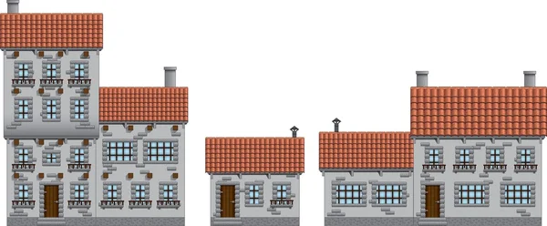 Bâtiments médiévaux ensemble — Image vectorielle