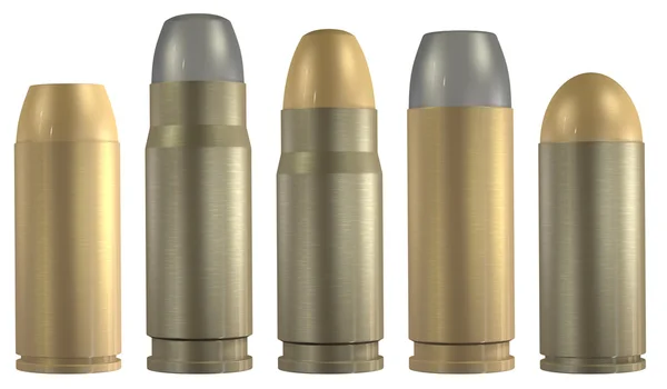 Pistol 3d ammunition set — Stock Photo, Image