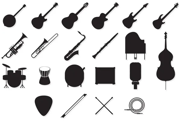 Instruments outlines set — Stock Vector