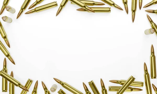 Darstellung Einer Gewehrmunition Auf Weißem Hintergrund Die Grenze Entstand Aus — Stockfoto