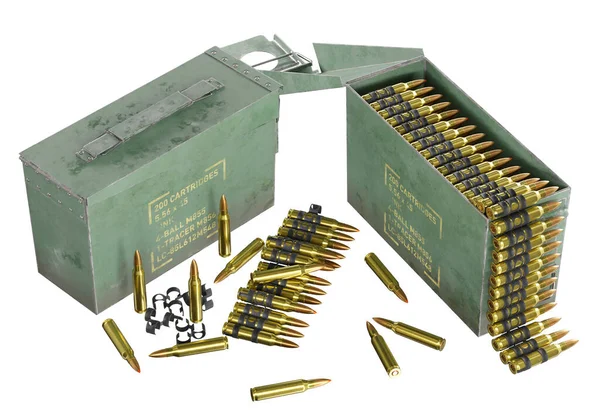 Render Illustration Rifle Ammunition Box Isolated White Perspective View Closed — Stock Photo, Image