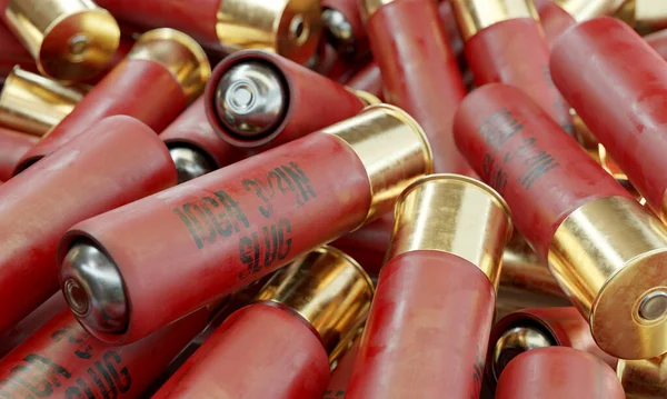 Render Illustration Pile Shotgun Ammunition Close Shot — Stockfoto