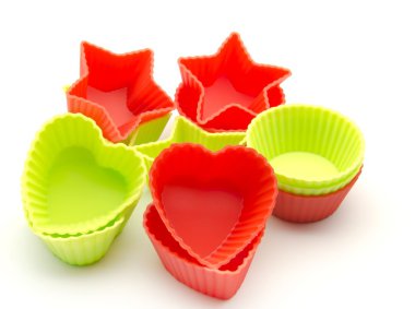 farklı renklerde pasta kalıpları