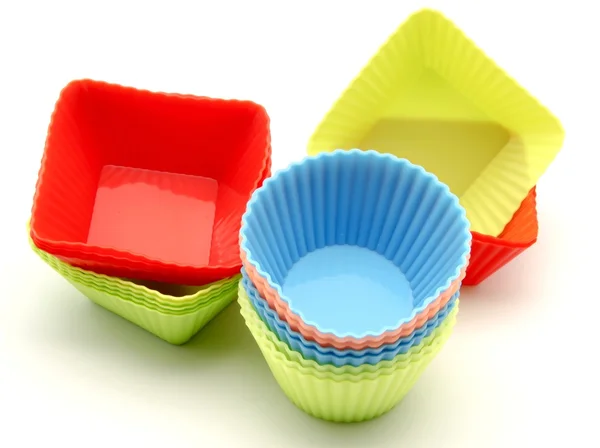 Moldes de pastelería en diferentes colores — Foto de Stock