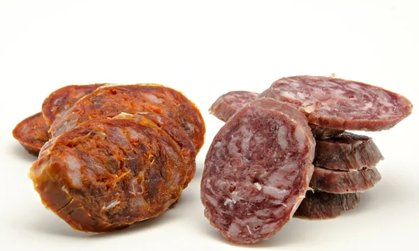 Salami i kiełbasa — Zdjęcie stockowe