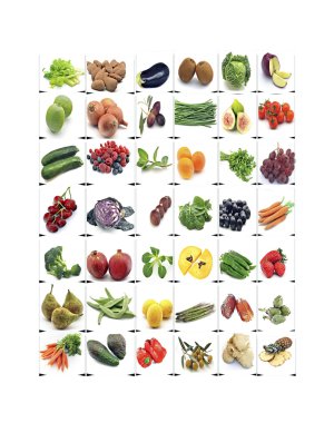 Mural of fruits and vegetables clipart