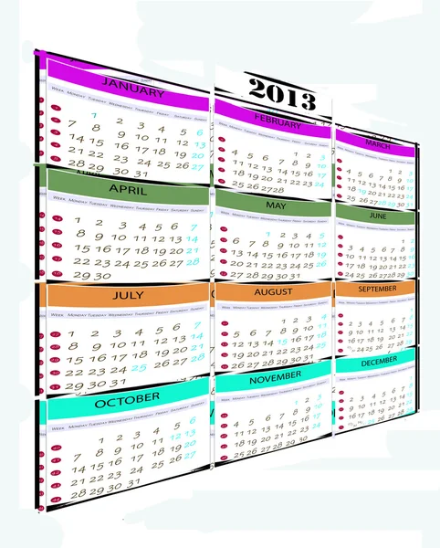 Календарний рік 2013 — стокове фото