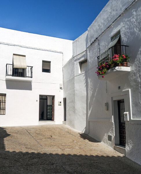 White houses in a courtyard of spain
