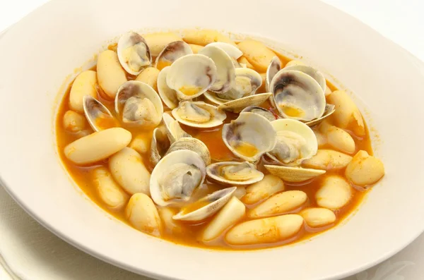 Fagioli con vongole — Foto Stock