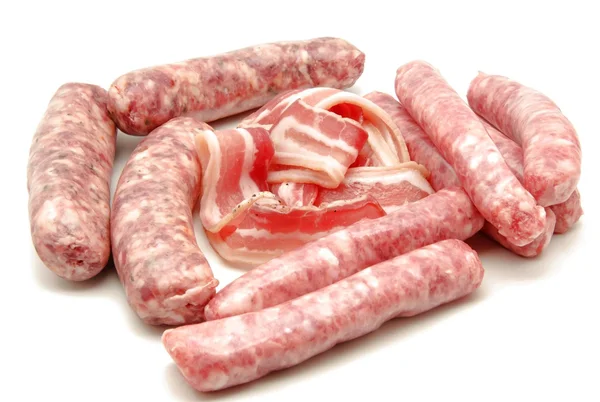 Sausages and meat — Stock Photo, Image