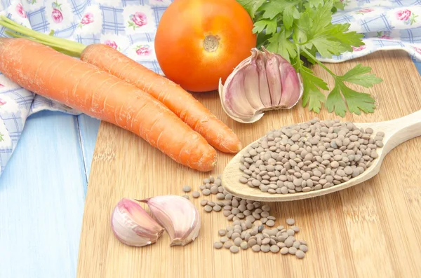 Lentils and vegetables — Stock Photo, Image