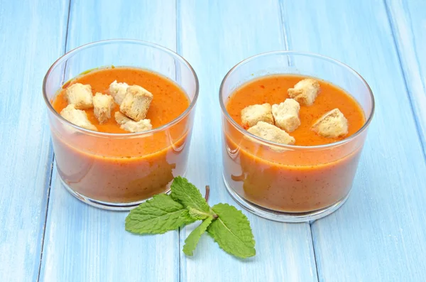 Sopa de gaspacho frio — Fotografia de Stock