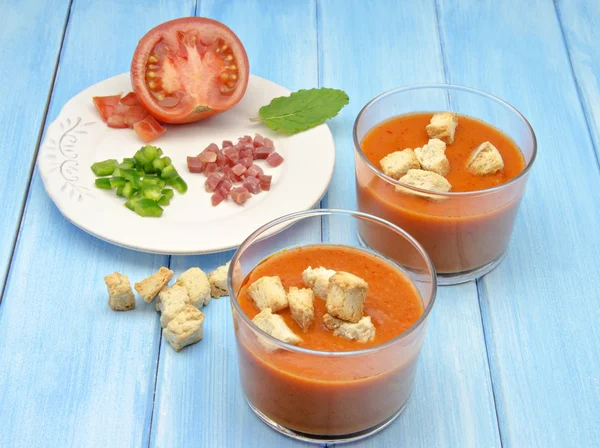 Zuppa di gazpacho freddo — Foto Stock