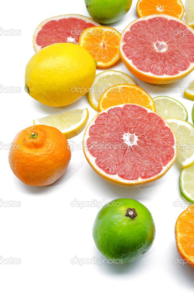 Lemons, limes, oranges and red grapefruits 