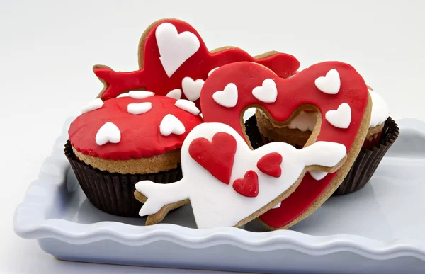 Butter cookiesn and cupcake — Stock Photo, Image